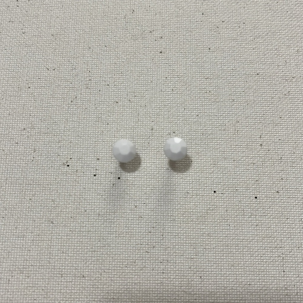 white beaded earring